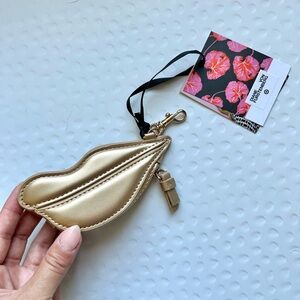NWT Diane Von Furstenburg x Target Gold Lips Zipper Pouch